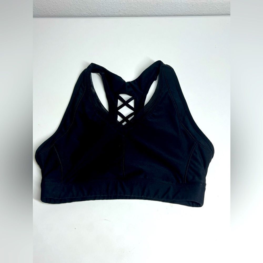 Avia Sports Bra Women’s Size S Black Criss Cross back